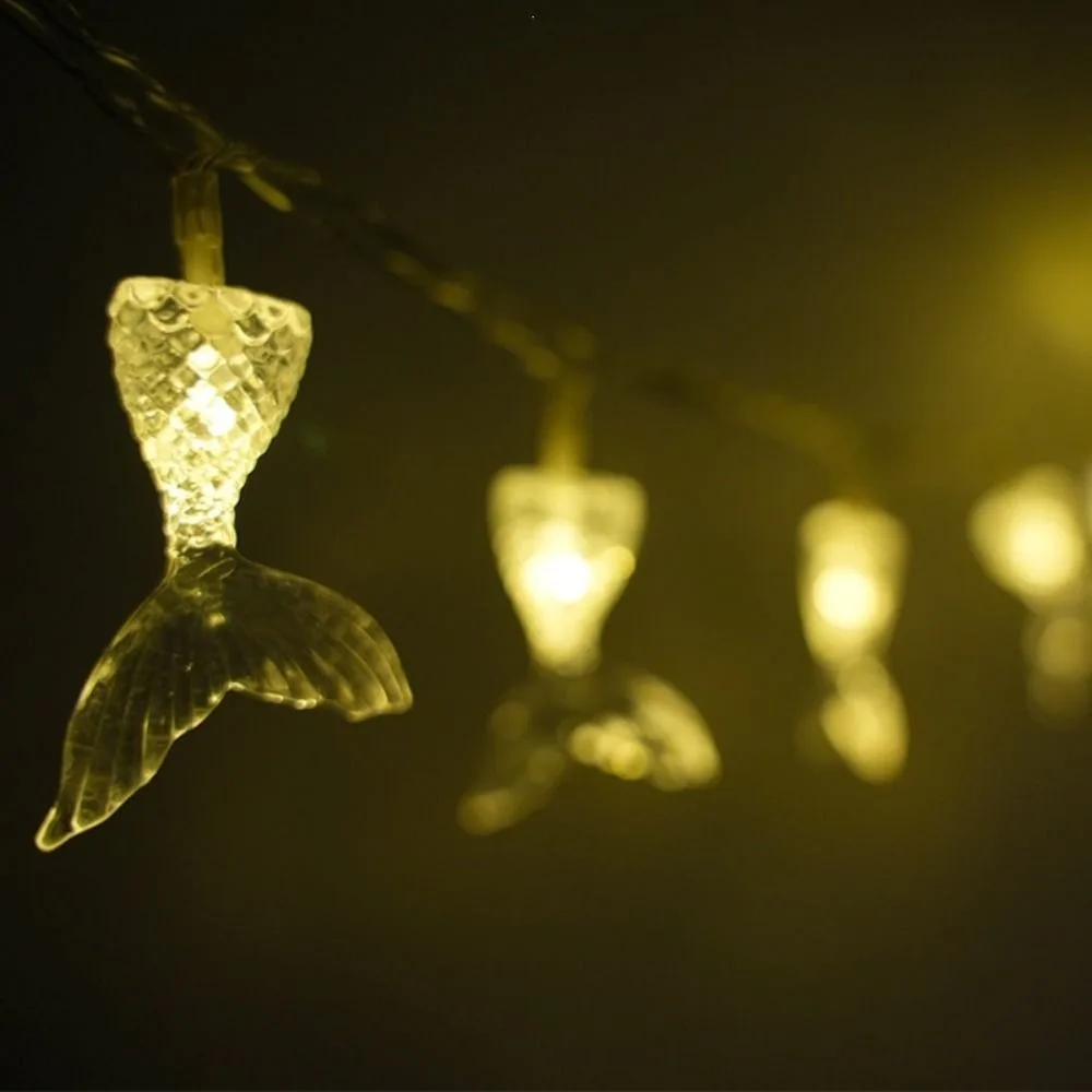 Multicolor Mermaid Tail LED String Lights Ocean Theme LED Ocean Aquarium Themed Decor Lights Aquarium Themed Fairy Light