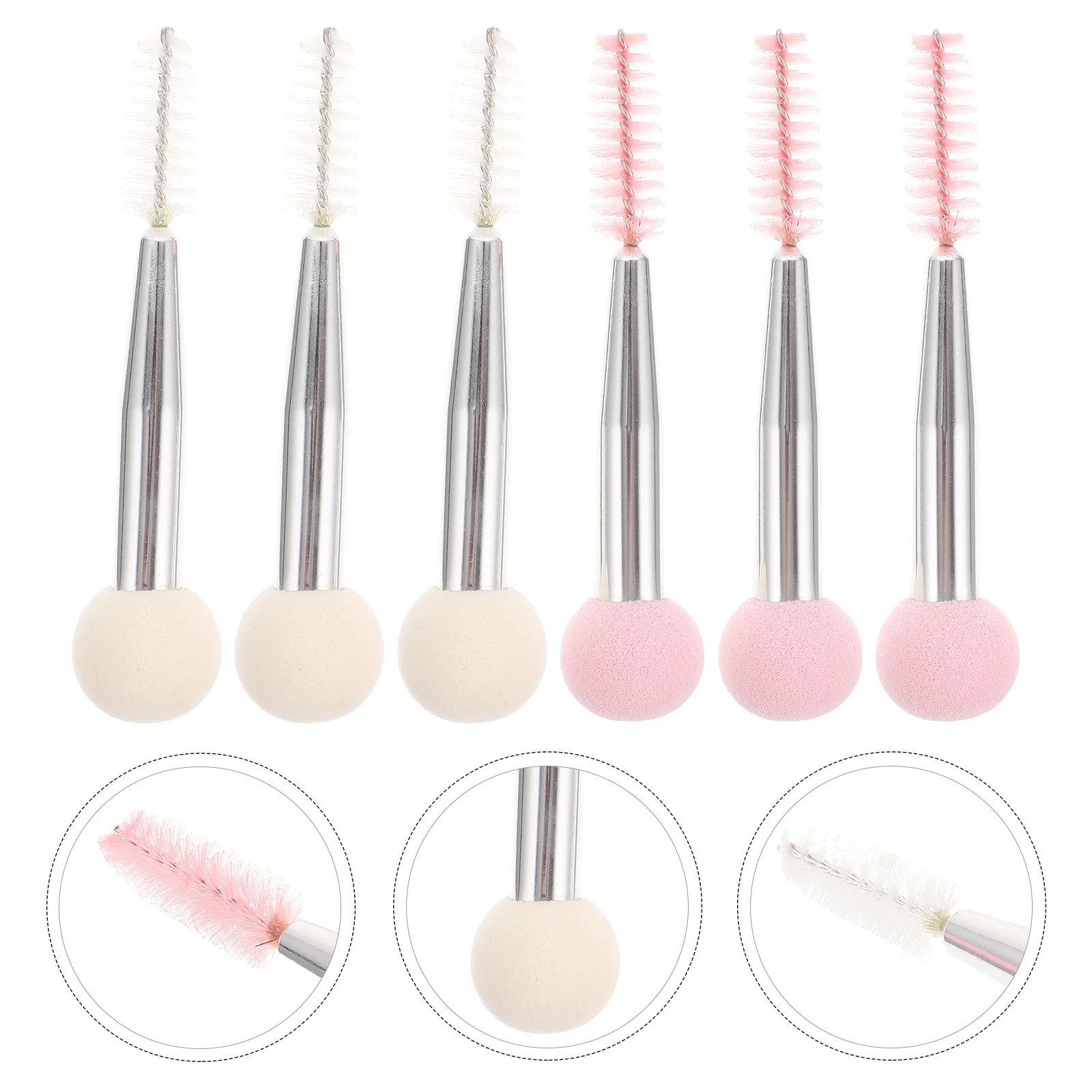 

6Pcs Dual-Ended Makeup Brushes Multi-Purpose Makeup Tools Premium Eyebrow Eyelash Concealer Sponge Applicators