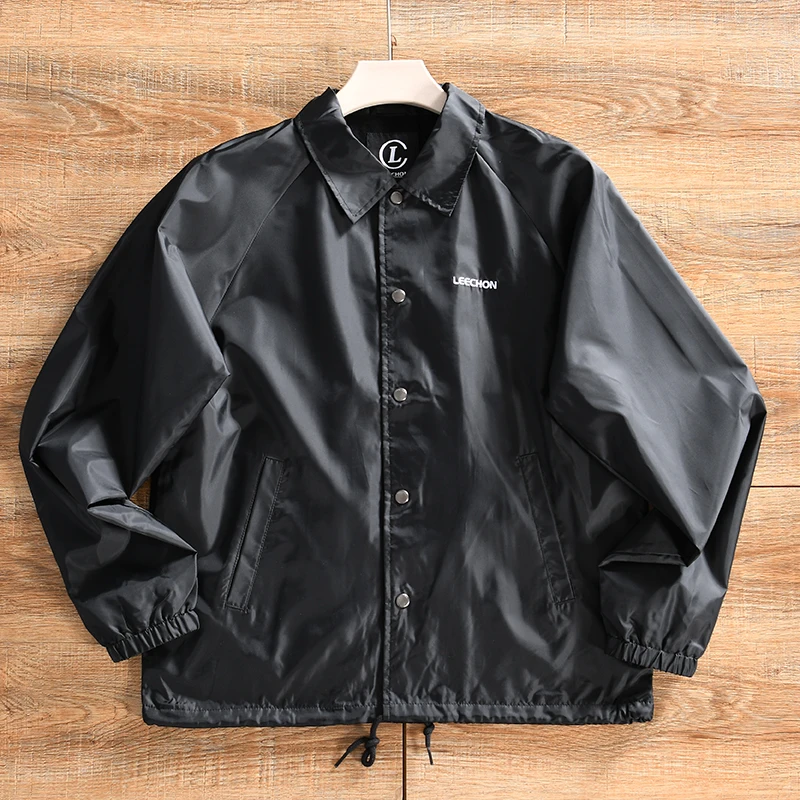 

Casual Men's Windproof Wear-Resistant Jacket Stand Collar All-Match Jacket Autumn Season Polyester Fiber Long Sleeve