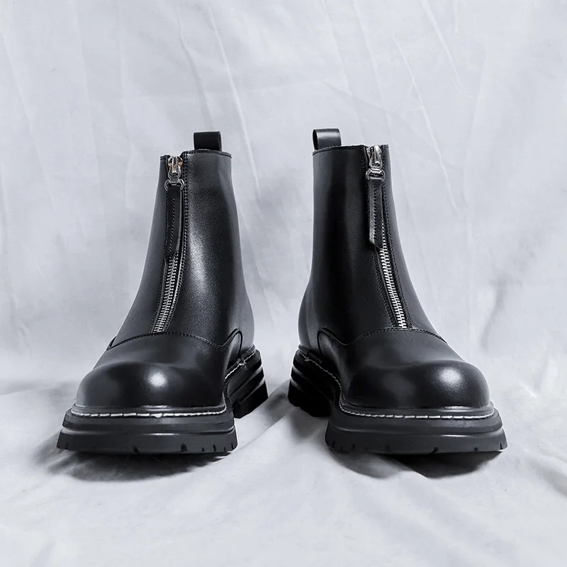 

мужские повседневные ботинки «Челси», дизайнерская оригинальная кожаная обувь, платье в стиле панк, хип-хоп, ковбойские ботинки на платформе, крутые весенне-осенние ботильоны