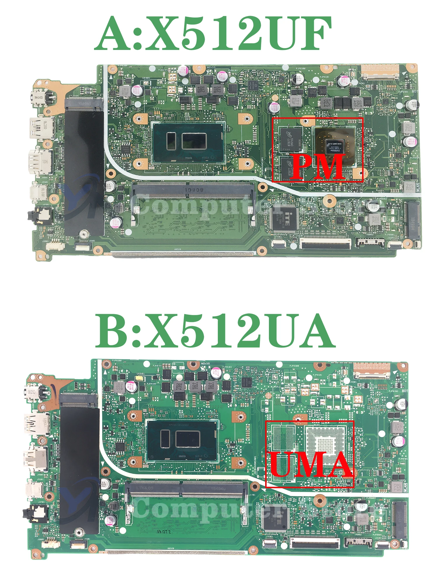 Mainboard For ASUS X512U X512UA X512UB X512UF F512U A512U Y5100U V5000UA Laptop Motherboard 4417U i3 i5 i7 Gen 4GB-RAM