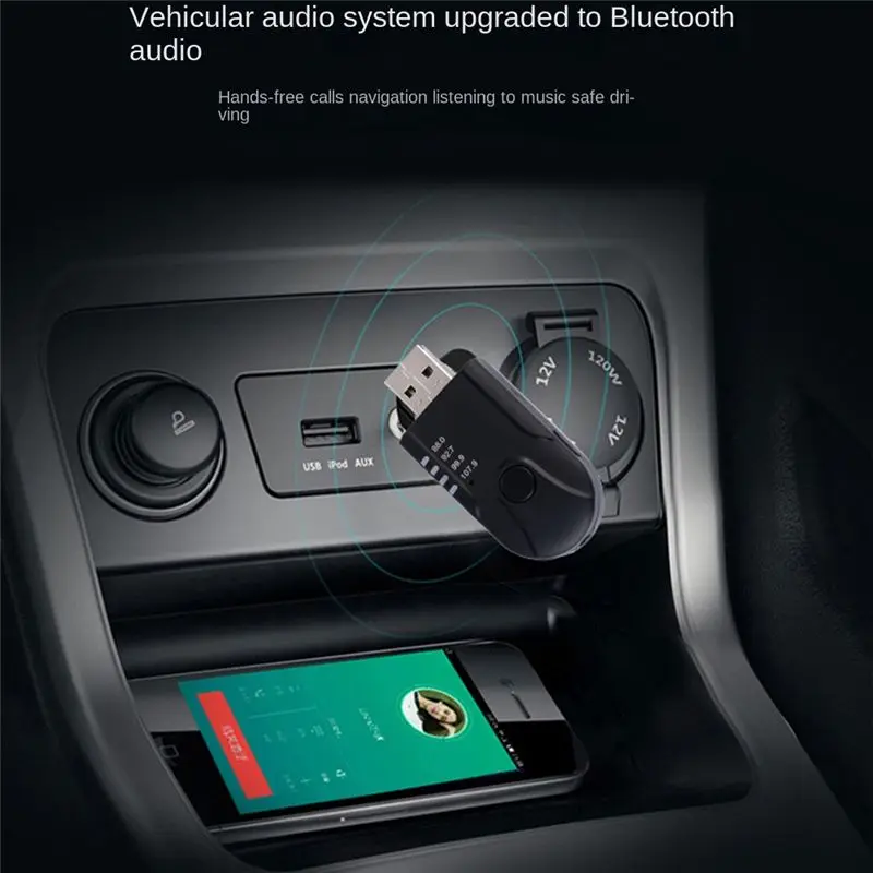 AUX Bluetooth 5.0 FM Transmitter Receiver Car USB Bluetooth Music MP3 Player Home Stereo TV PC Cell Phone Headphones Car