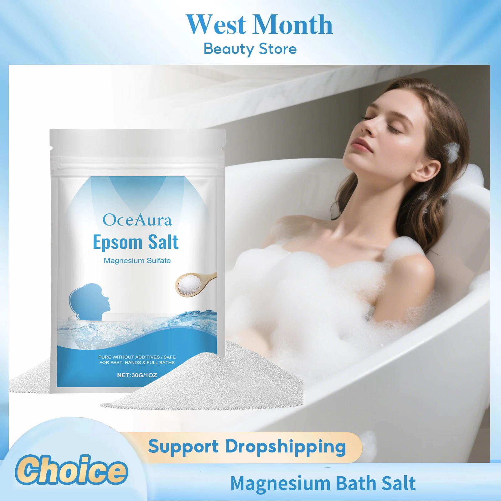 

Магниевая соль для ванн, отшелушивающая, глубоко очищающая, для облегчения нервов, увлажняющая, разглаживающая, смягчающая, для улучшения сна, расслабляющий уход за кожей