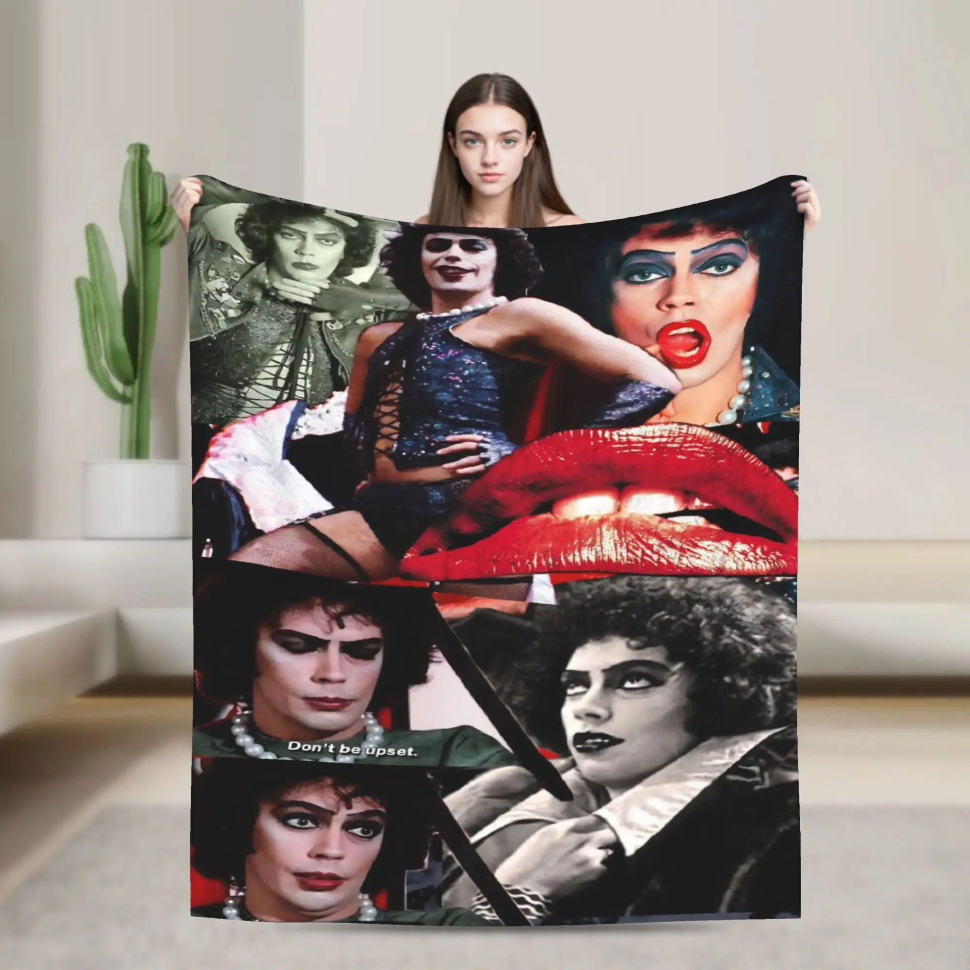 Frank Tim Curry Blankets Velvet The Rocky Horror Picture Show Warm Throw Blankets for Bedding Couch Bedspread