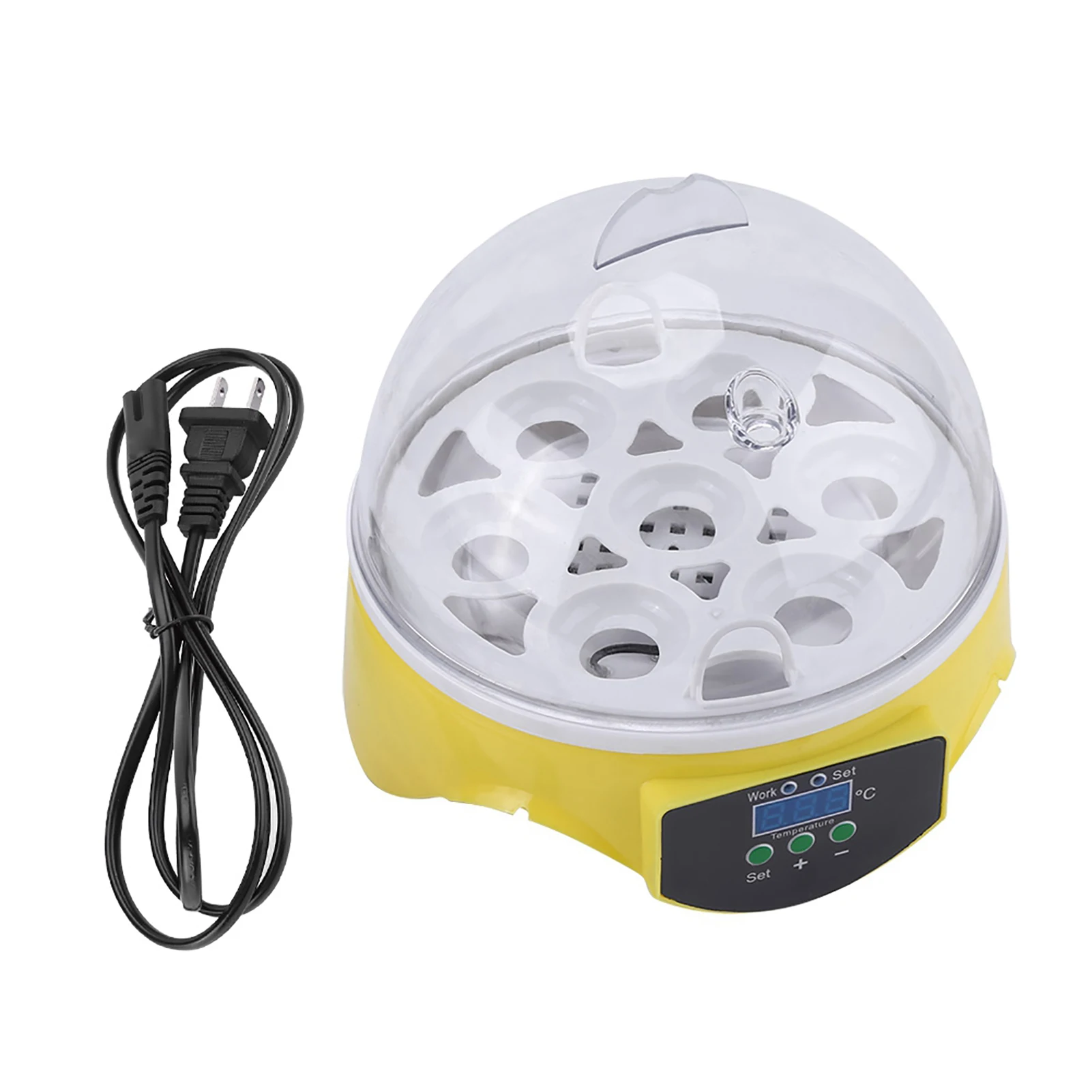7 Eggs Digital Clear Manual Turning Incubator Hatcher Temperature Control Duck Bird Manual Turning Incubator