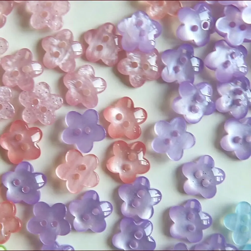 50pcs Plastic Material Three-Dimensional Flower Buttons 11mm Diameter 50pcs Pack Cloud Shape Buttons Hollow Out Design