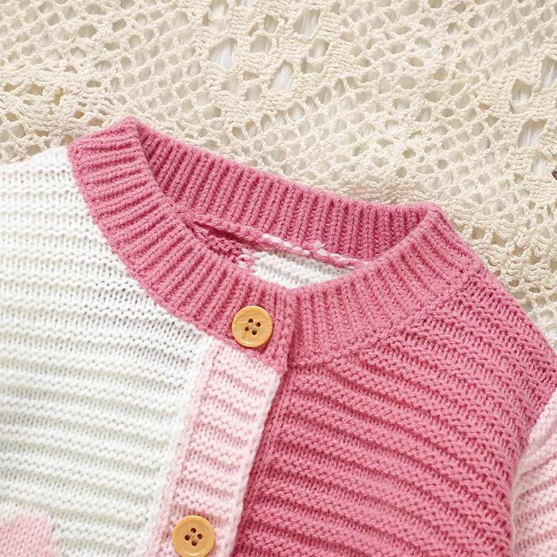 طفل الفتيات السروال القصير محبوك الوليد طاقم الرقبة طويلة الأكمام حللا Playsuits 0-18 متر قطعة واحدة Infantil الاطفال الخريف الشتاء الملابس