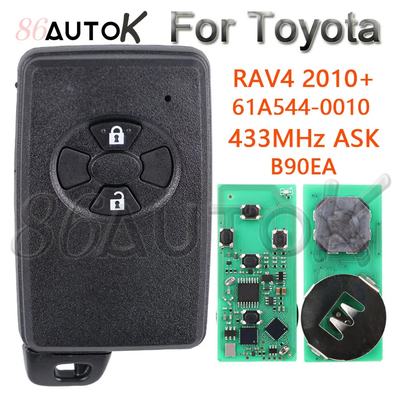 Keyless Go 61A544-0010 Auto Remote Control Key ASK 433MHz for Toyota RAV4 2010+ Urban Cruiser Car Shell Entry Smart Key 2Buttons