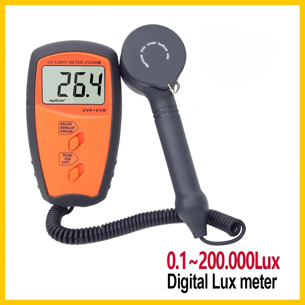 Portable Digital UV Light Meter Handheld UVA UVB Intensity Measure Tester Luxmeter Outdoor Light Radiometes Luxmeter UV340B
