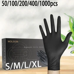 50/100/200/400/1000pcs cleaning gloves, nitrile gloves, black food grade disposable gloves, kitchen gloves, dishwashing gloves