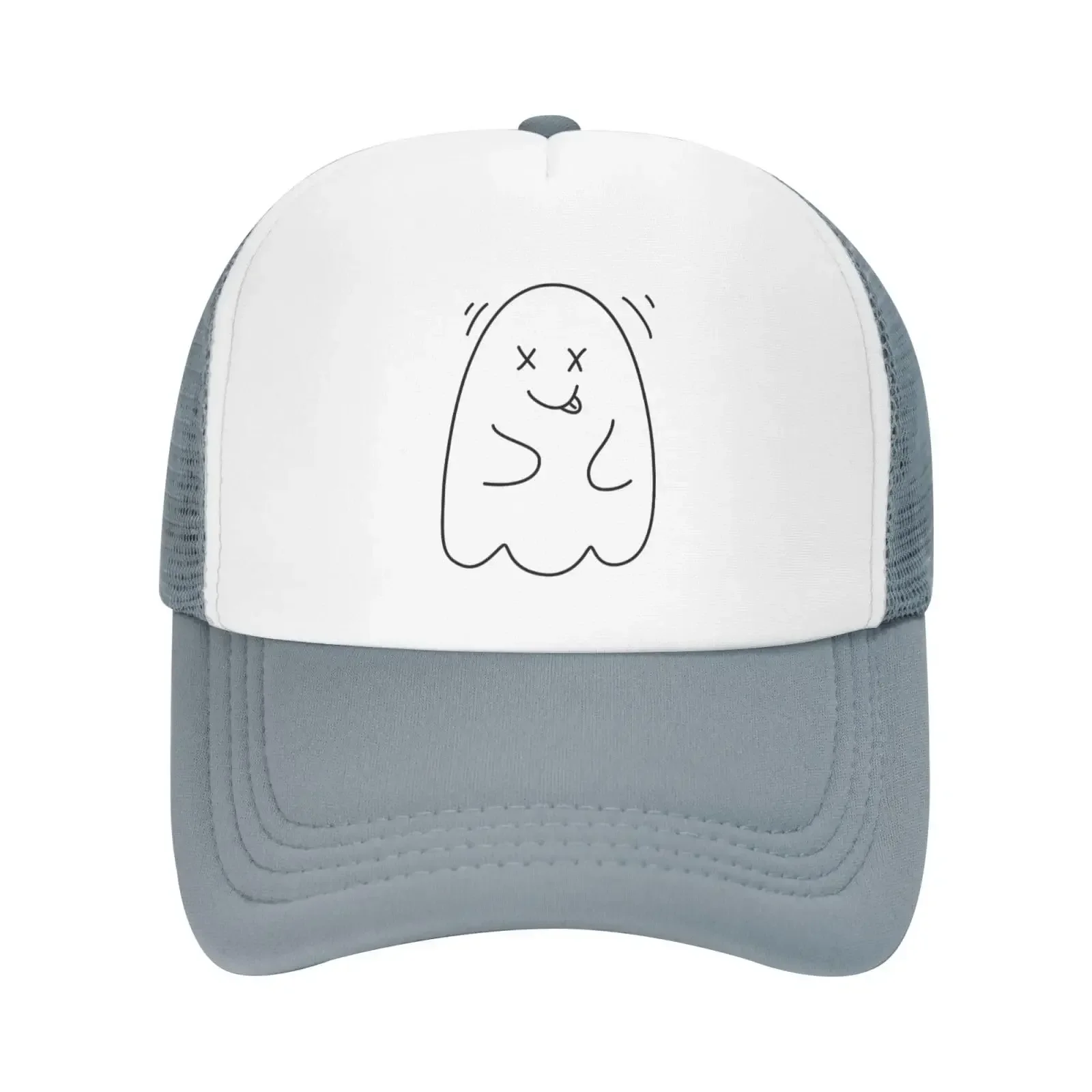 

Mesh Dad Hat Adjustable Washed Cute Ghost Gray Baseball Cap Funny Fashion Trucker for Women Men Unisex