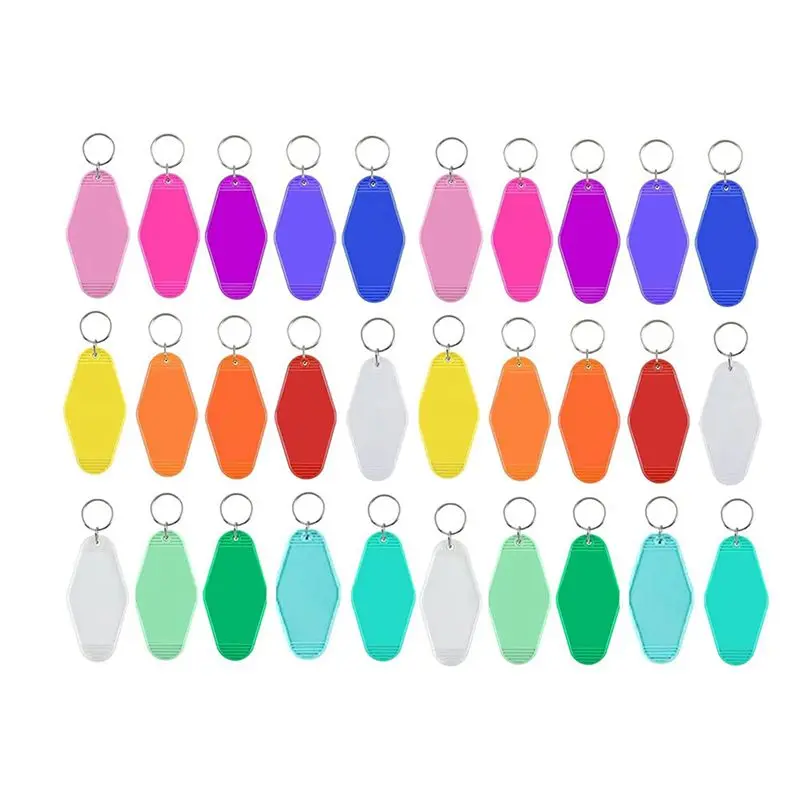 GTBL 60Pcs Sublimation Keychain Blanks, Blank Hotel Keychains Bulks Rhombus Motel Keychain Blank With Ring For DIY Craft