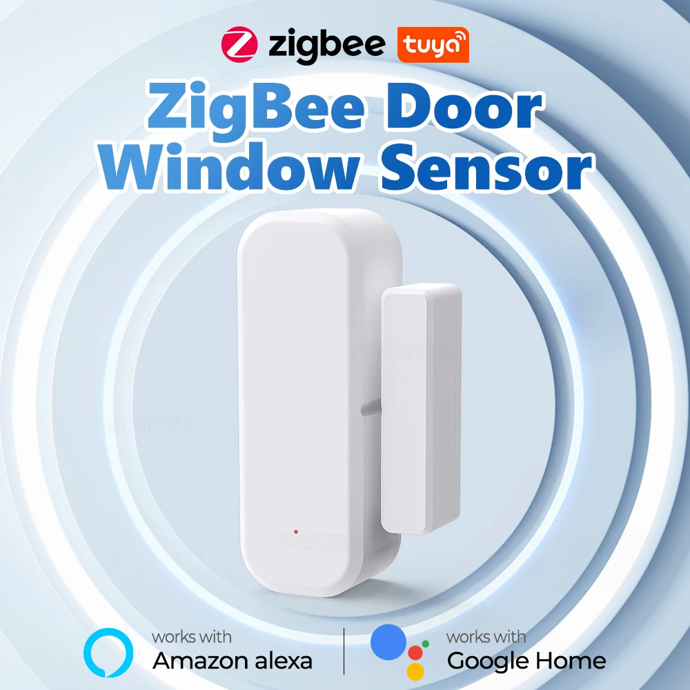 

ZigBee датчик двери, окна, детектор открытия ворот Tuya Smart Life, датчик присутствия человека для выключателя света, приложение, сигнализация, домашняя безопасность