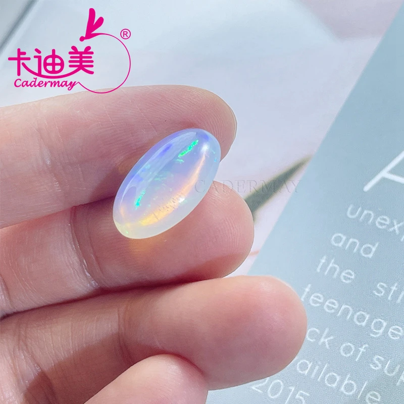 CADERMAY Cabochon Cut 100% Natural Opal Loose Stone With Certificate  Beads For Jewelry Making