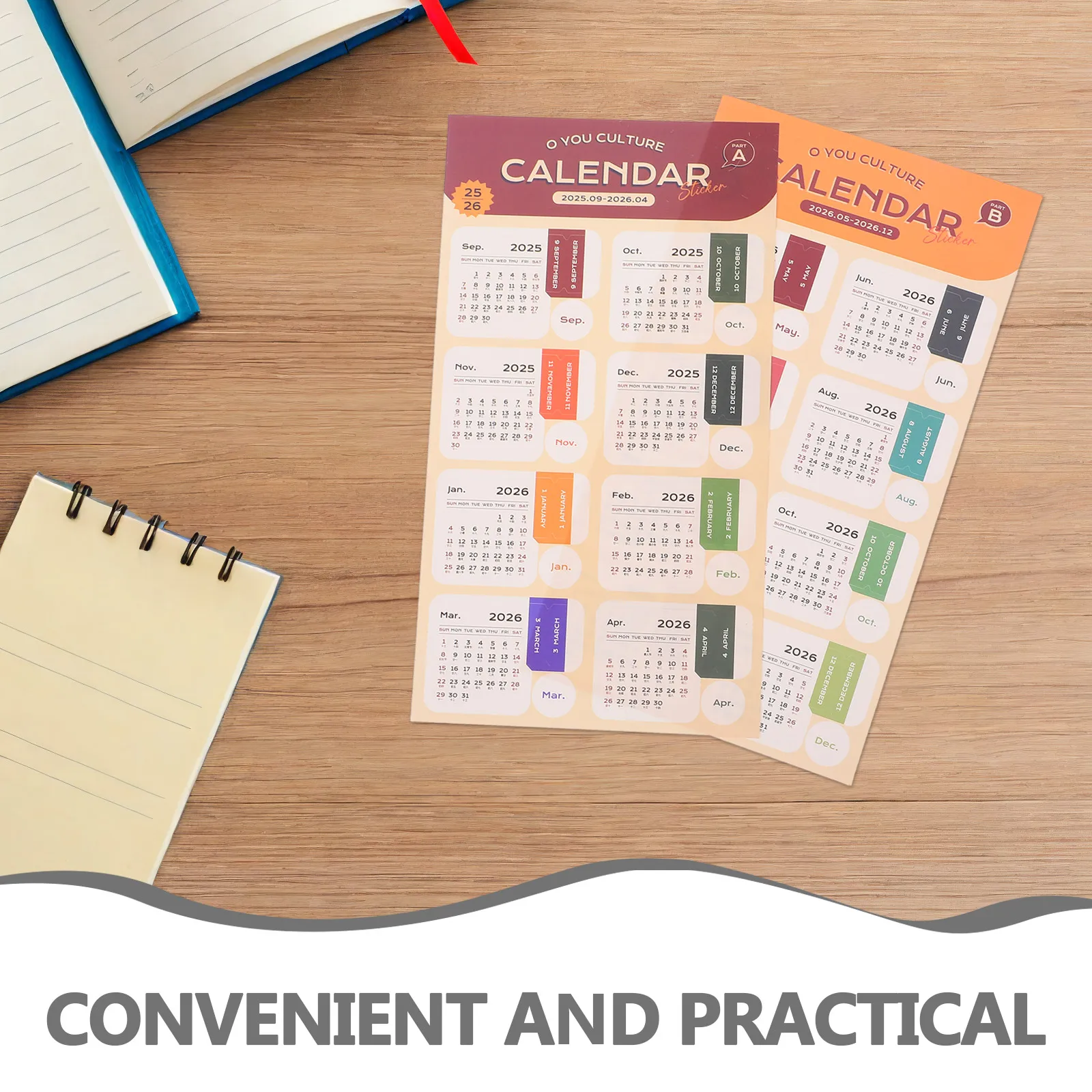 2026 Schedule Calendar Stickers Monthly Planner Index Divider Tabs Month Page Weekly Labels For Daily Journal Notebook Supplies