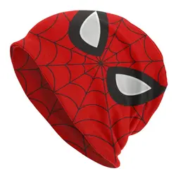 Gorro de punto de tela de araña roja clásica para hombres y mujeres, gorros de Hip Hop, gorros cálidos de invierno