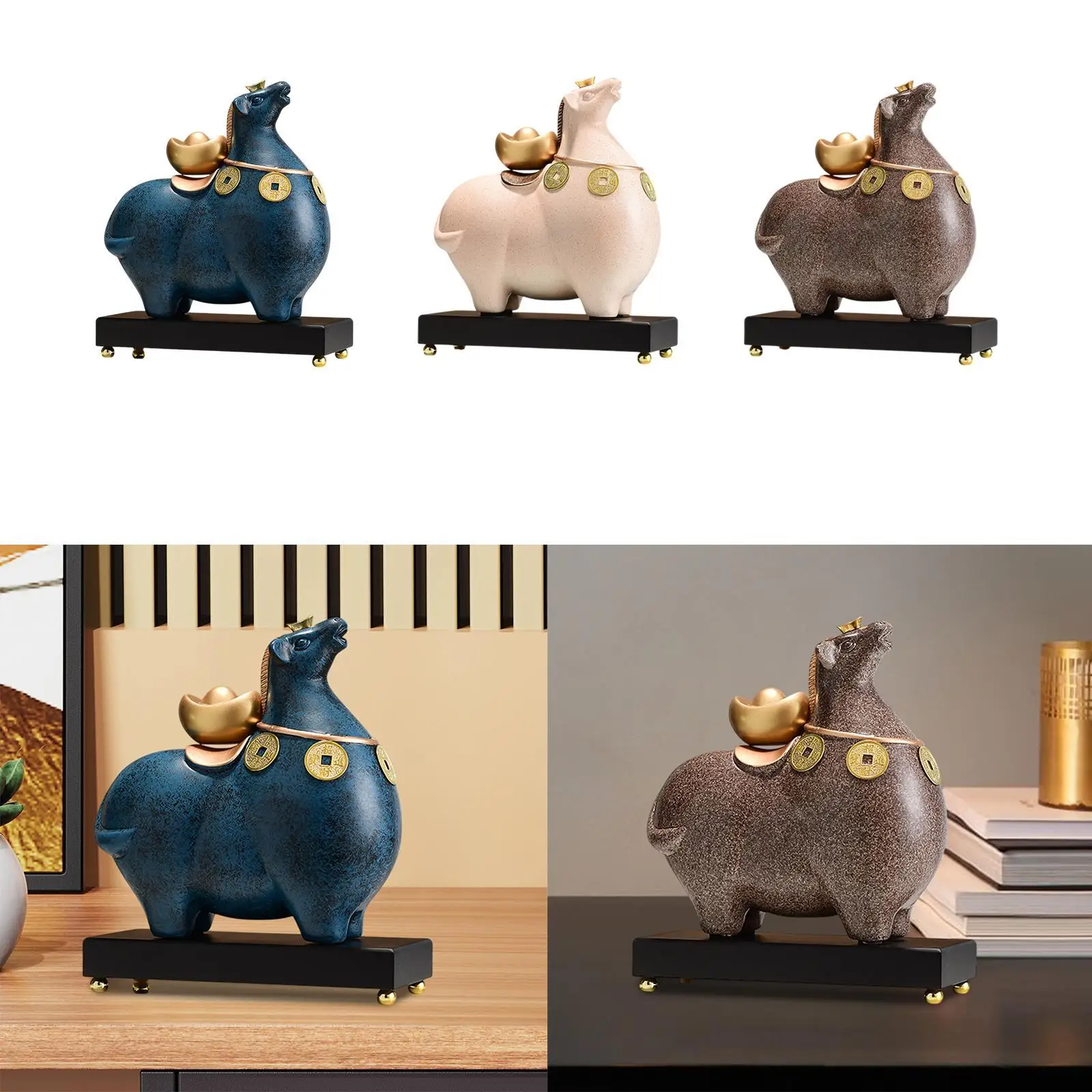 

Standing Horse Statue Sturdy Home Decor Practical Unique Desktop Ornament Decorative Sculpture for Desk Living Room Study Room