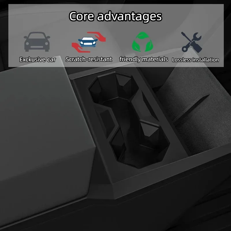 For Tesla Cybertruck 2025 Central Control Water Cup Holder Insert Silicone Drink Organizer Holder Interior Upgrade Accessories