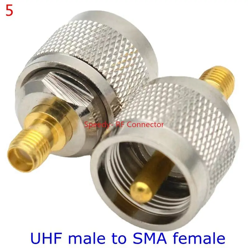 1Pcs PL259 SO239 UHF To SMA Male Plug Female Jack Connector UHF PL-259 To SMA 4hole Flange Adapter RF Fast Delivery Copper Brass