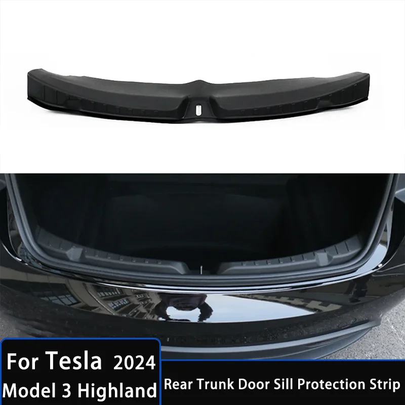 

For Tesla Model 3 Highland 2024 Trunk Threshold Strip TPE Car Rear Trunk Guard Door Sill Anti Scratch Protection Strip Cover Pad