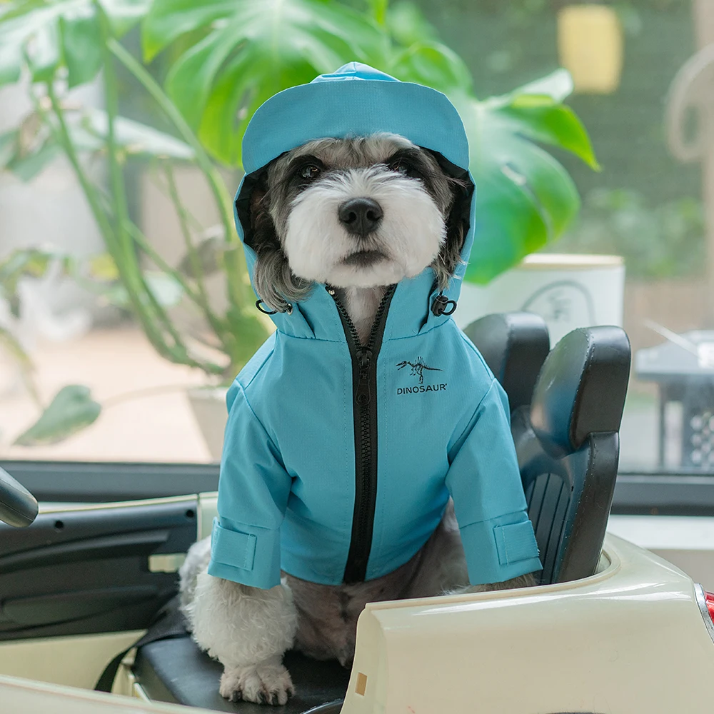 

Fashion Dog interchange Jacket Luxury Blue Dogs Outdoor Jacket Water Resistant Clothes for Schnauzer Teddy Small Media Dogs