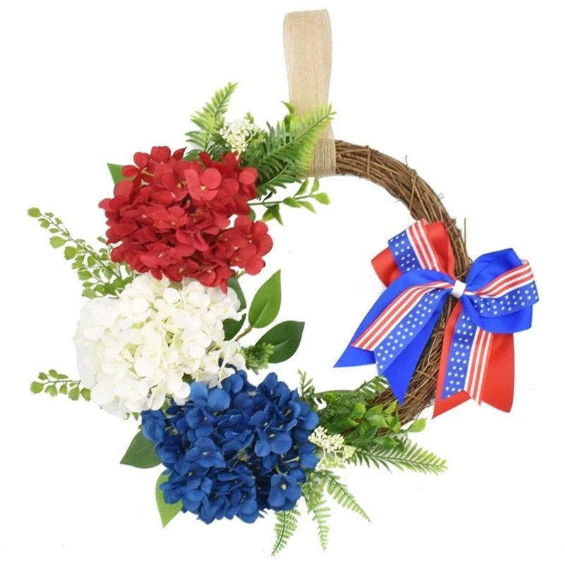 

Independence Day Wreath Veterans Day Garland Front Door Decor Wall Ornaments July of 4th Gift 15UB