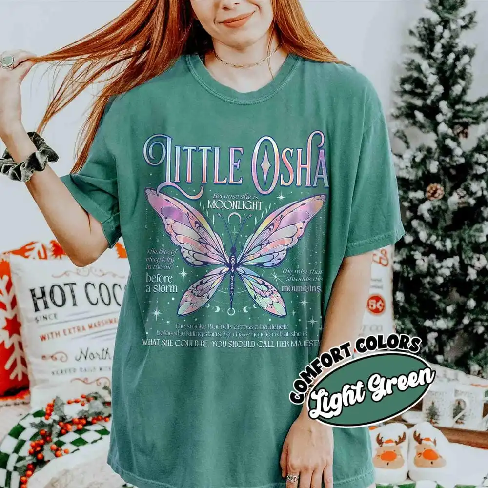 Vintage Little Oshaผีเสื้อComfortเสื้อผู้หญิงQuicksilver Callie Hart Unisex Teeผ้าฝ้ายY2K Topทุกวันอินเทรนด์Streetwear