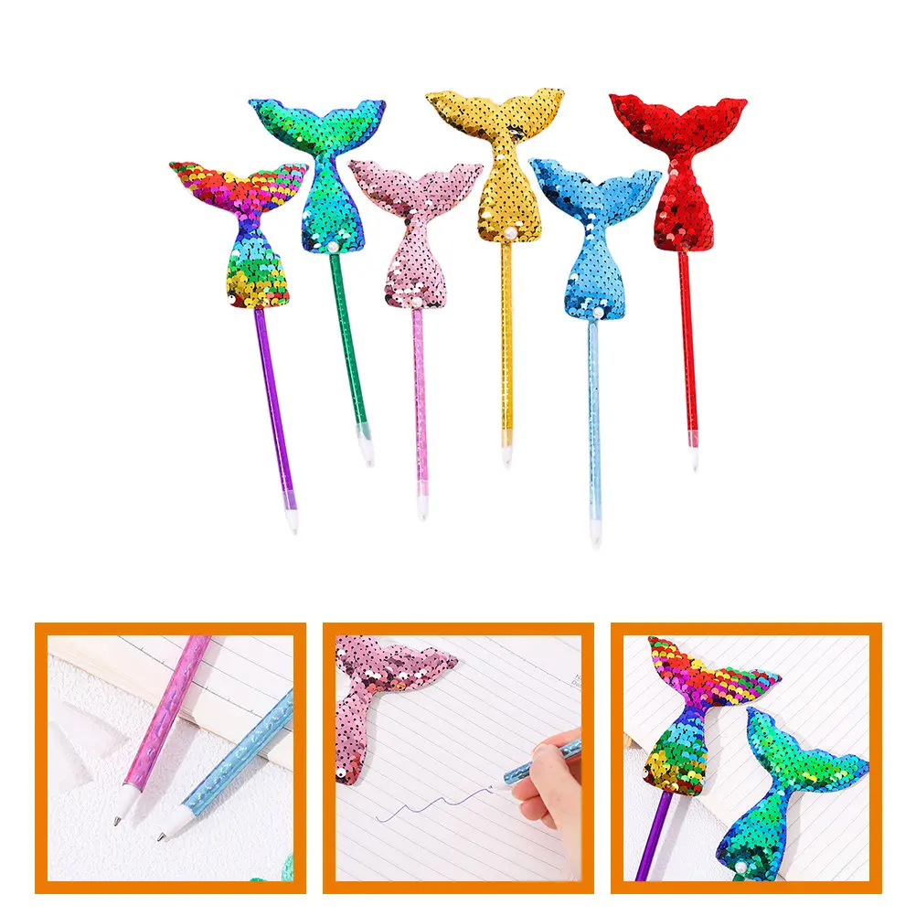 

6 шт. очаровательных шариковых ручек в форме русалки, портативные, легкие, креативные ручки для письма, ведения дневников, скрапбукинга, раскрашивания
