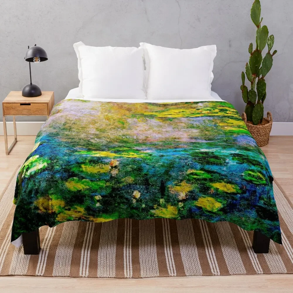 

Claude Monet Les Nymphas Jaunes Yellow-teal Water Lily Garden Throw Blanket manga Sofa Blankets For Bed Blankets