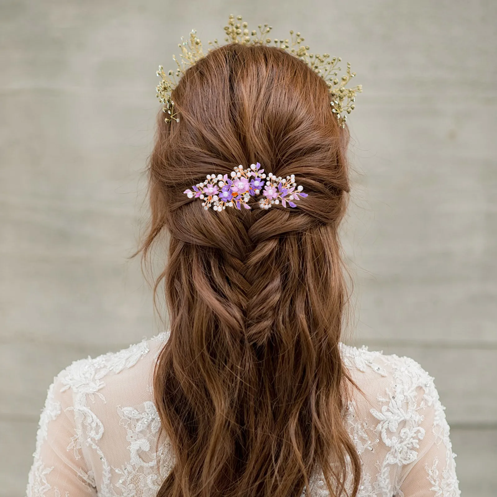 

Rose Comb Wedding Hair Accessories Pearl Flower Headband Bridal Bride Haircomb Elegant Charm Lightweight Comfortable Durable