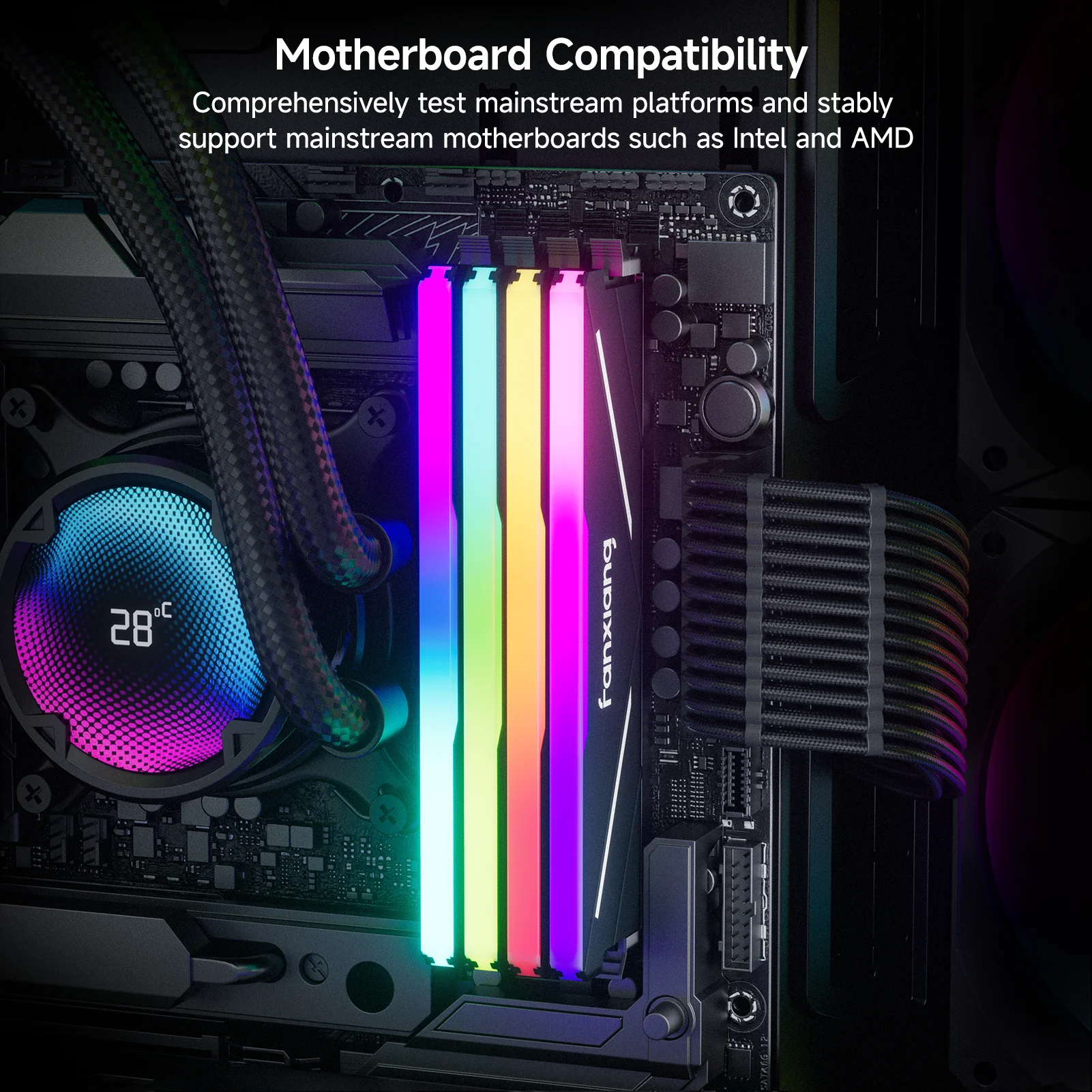 Fanxiang UD11 RGB 메모리 램, DDR4 16GB, 32GB, 3200-3600MT/s 데스크탑 비 ECC 데스크탑 게이밍 듀얼 채널 RAM 메모리 모듈, PC용