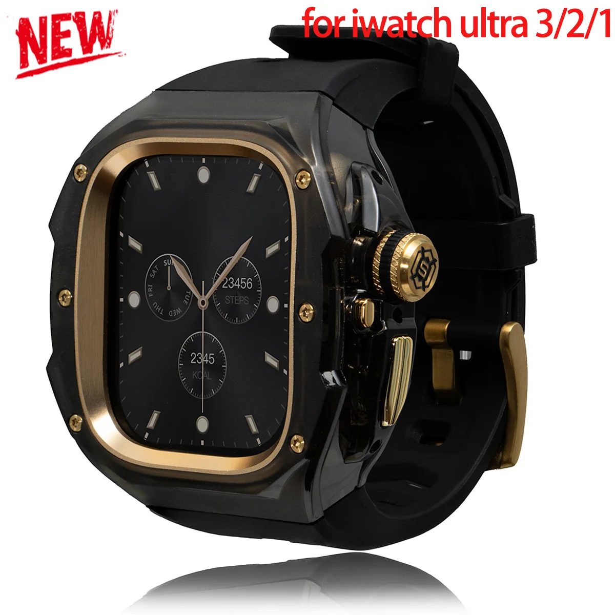 Luxury Modification Kit for Apple Watch Ultra 3/2/1 49mm Case+Strap for Iwatch 49mm Screen Protector Cover Bumper Bracelet