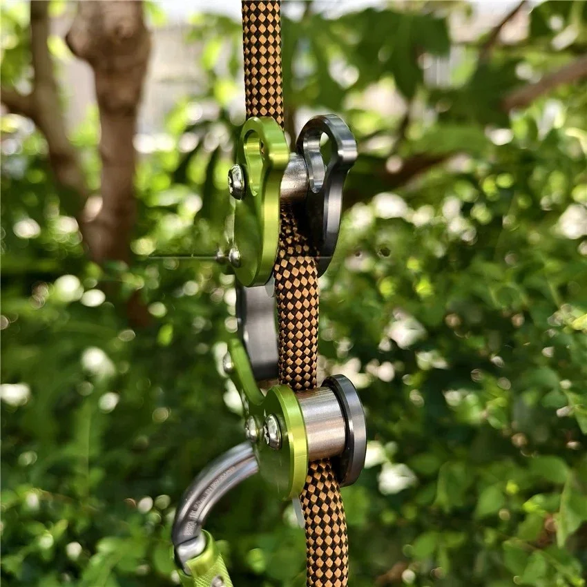 Захват для лазания по деревьям Восемь колец Механическая рукоятка для лазания по деревьям (без веревки), подходит для диапазона от 10,5 до 11 мм