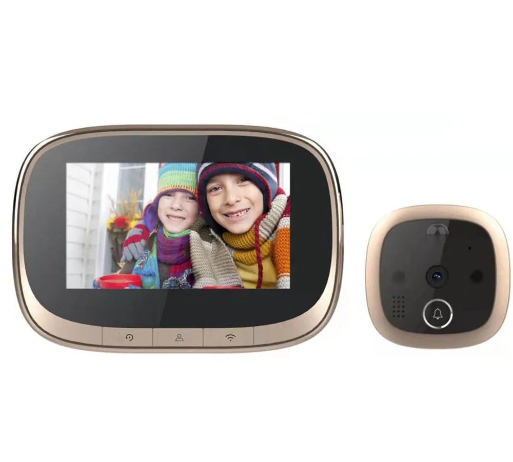 4.3Inch IPS Screen 2MP 1080P 166Degree Wide Angle WIFI Doorbell Intercom Visual Door Viewer Door Camera