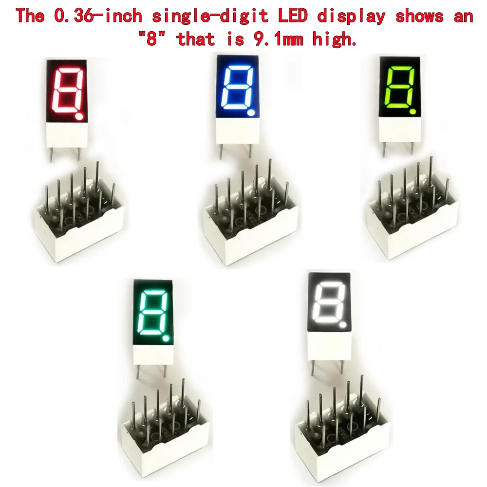 10Pcs 0.36 inch 1-digit digital tube 7.5mmX14mm digital tube 