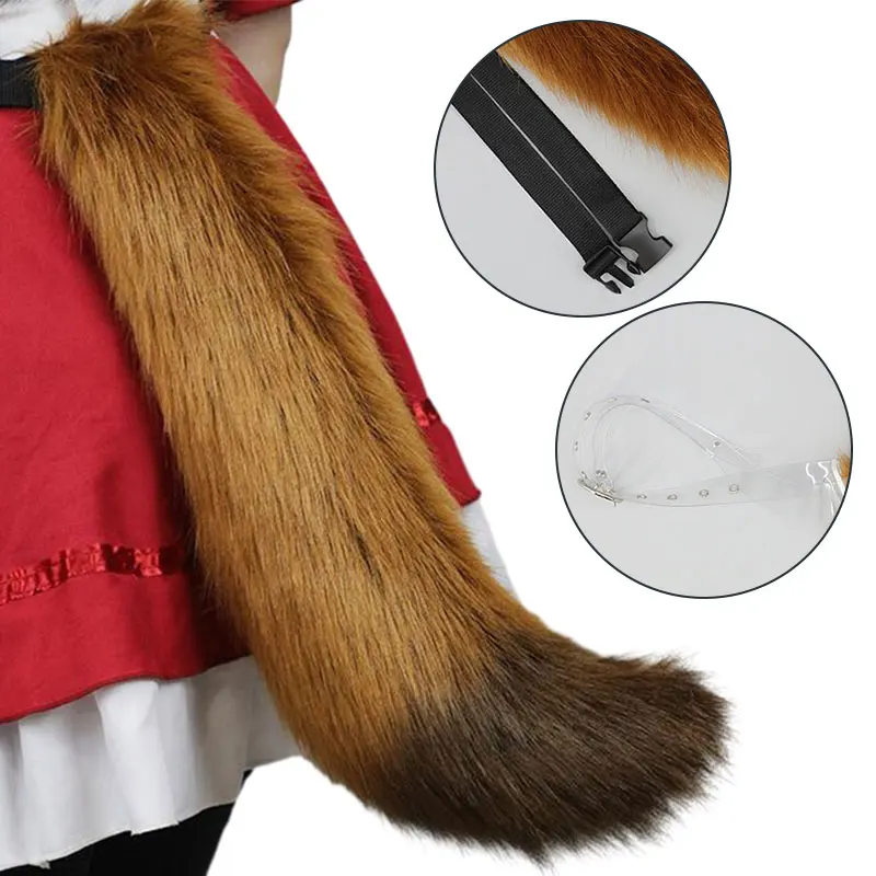 Coiffure oreilles de renard Nick pour femmes, longue queue de renard moelleuse, jeu de rôle en fourrure réglable, Costume de Cosplay de spectacle animé mignon