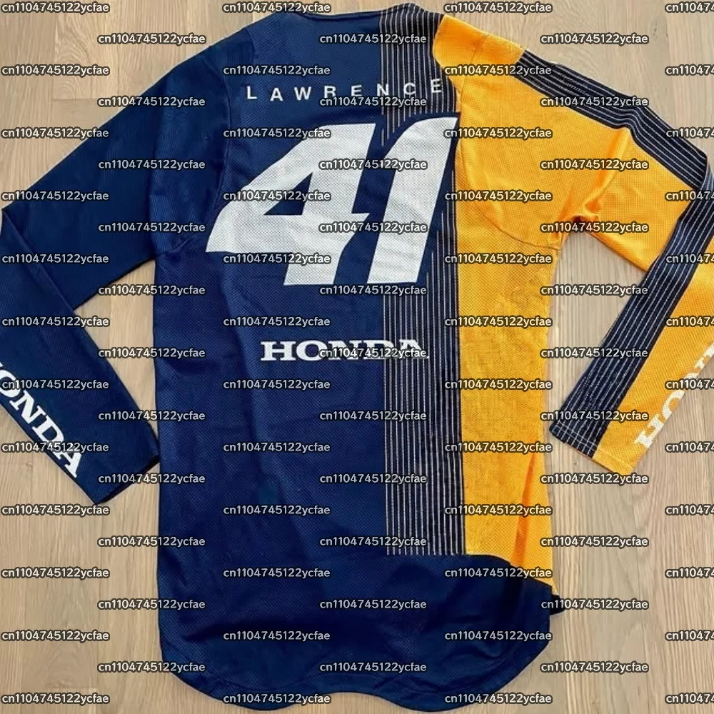 

Новый Honda Hunter 2025 года # 41, Джерси для мотокросса Lawrence Ama, гоночная рубашка, мужская дышащая быстросохнущая модная повседневная спортивная футболка