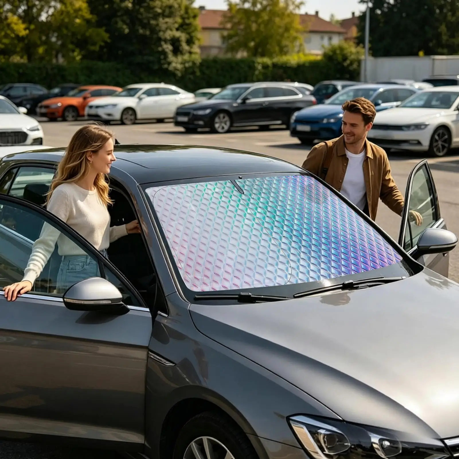 Car Windshield Sun Shades Foldable Bendable Foldable Windscreen Cover Sunshade Car Windshield For SUV Sedan Caravan Truck