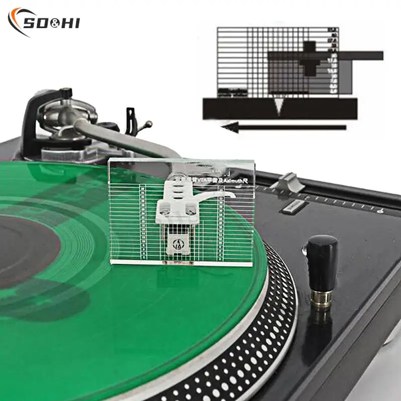 LP Vinyl Record Player Measuring Phono Tonearm VTA/Cartridge Azimuth Ruler Balance Cartridge Azimuth Ruler Headshell Turntable