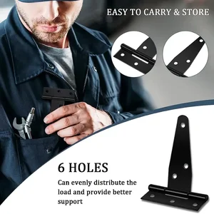 Kapı için T Menteşe Ahır Kapısı-Siyah-Ağır Hizmet Tipi, T Kayışı, 3,4 Adet menteşeden kapıya 10 numaralı büyük satışların 12'si