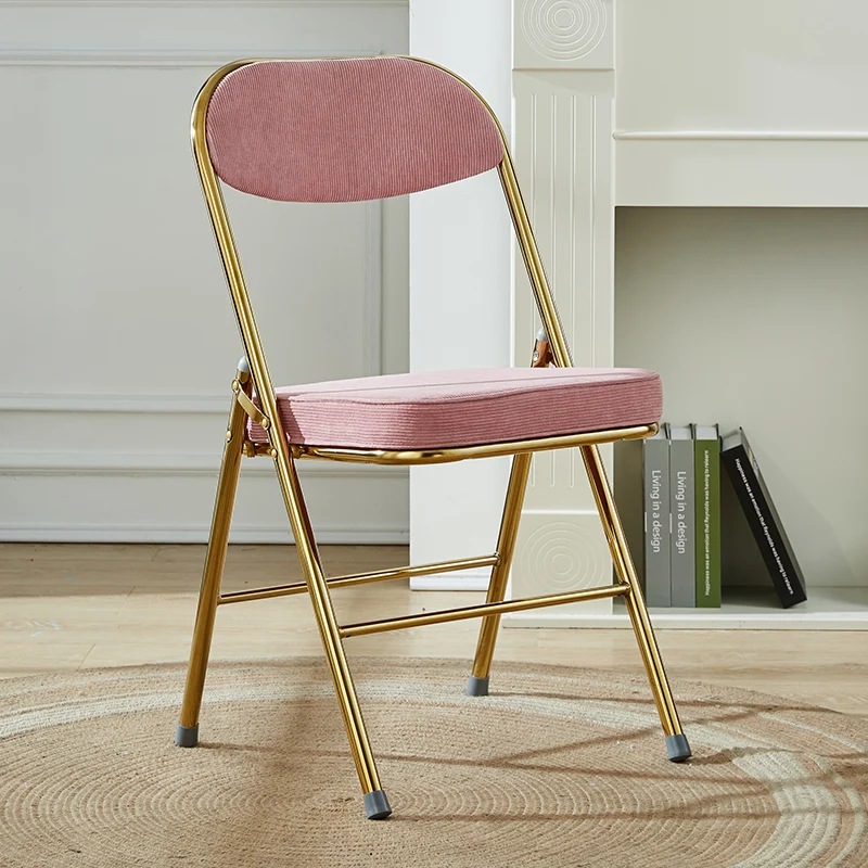 Luxury Nordic Dining Chairs Office Folding Pink Funky Floor Dining Chairs Metal Gold Modern Sedie Sala Da Pranzo Home Furniture