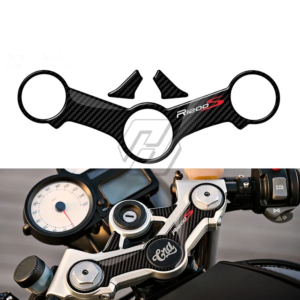 3D карбоновый верхний тройной хомут Defender для BMW Motorrad R1200S 2006-2010, наклейки на мотоцикл