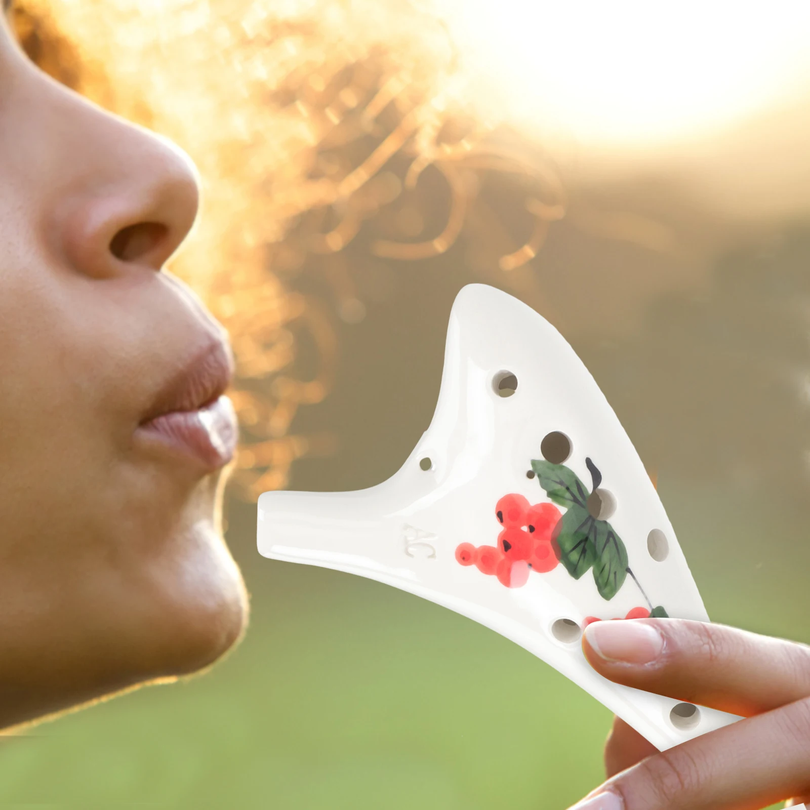 

12 Hole Ocarina H Painted Wind Beginner Wind Instrument Instrument Kids Clay Practice Toy Beginner Musicians Gifts