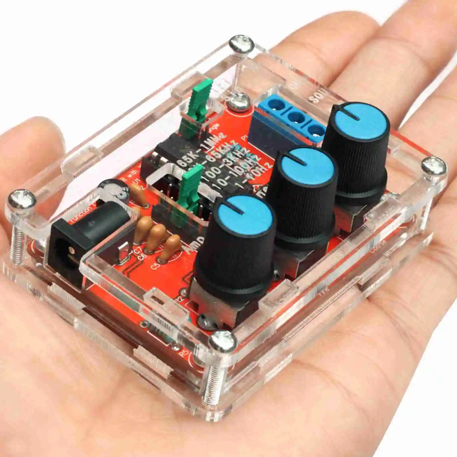 XR2206 High Precision Function Signal Generator Sine/Triangle/Square Output 1Hz-1MHz Adjustable Frequency Amplitude