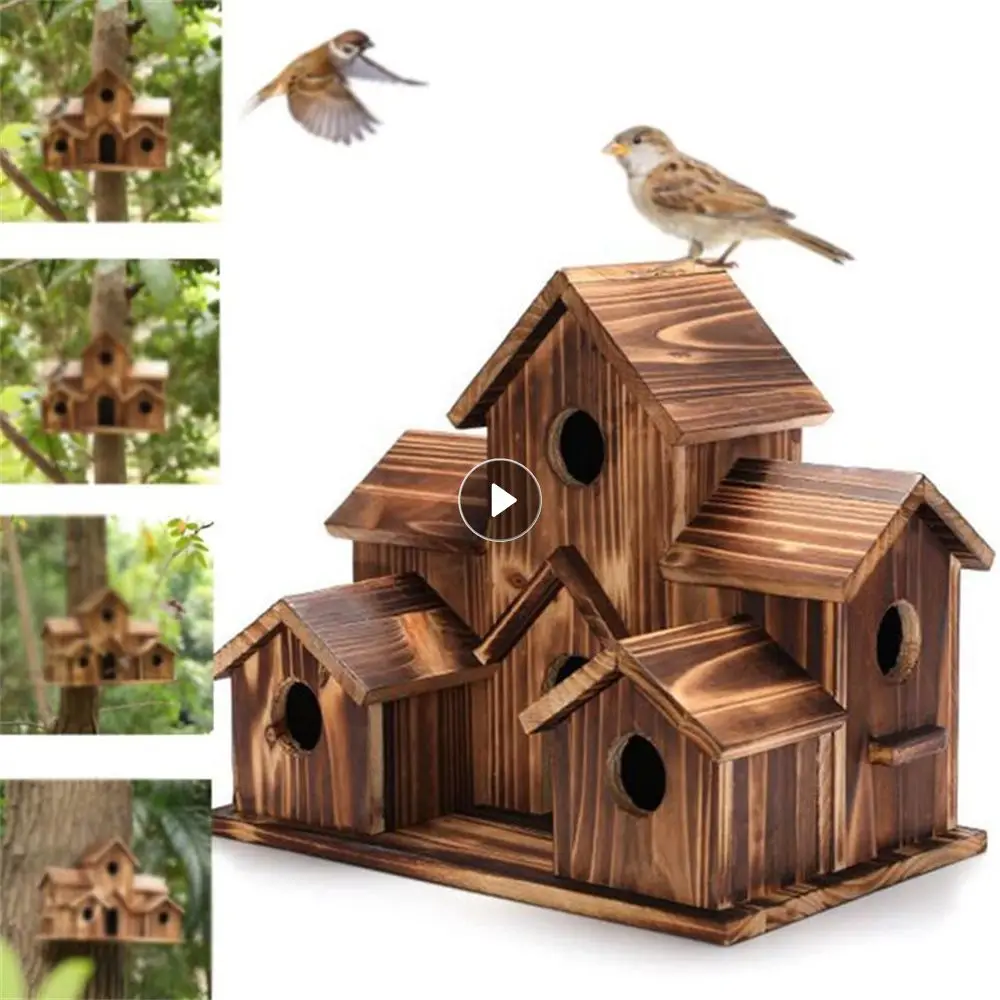 Birdhouse High Quality Wooden Durable Simple Household Accessories Bird Houses Without Dumping With Support Multifunctional