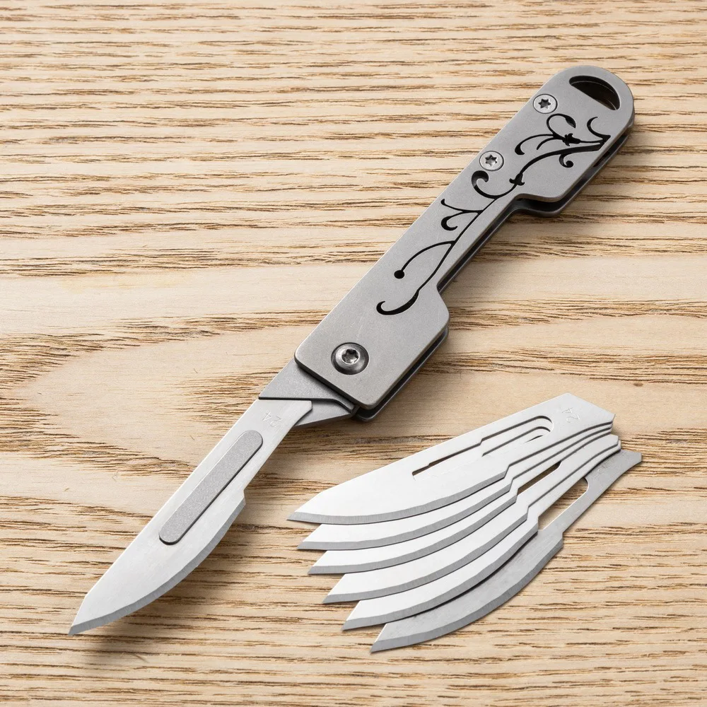 110mm Stainless Steel Art Folding Knife Mini Portable Folding Knife Keychain Unboxing Knife