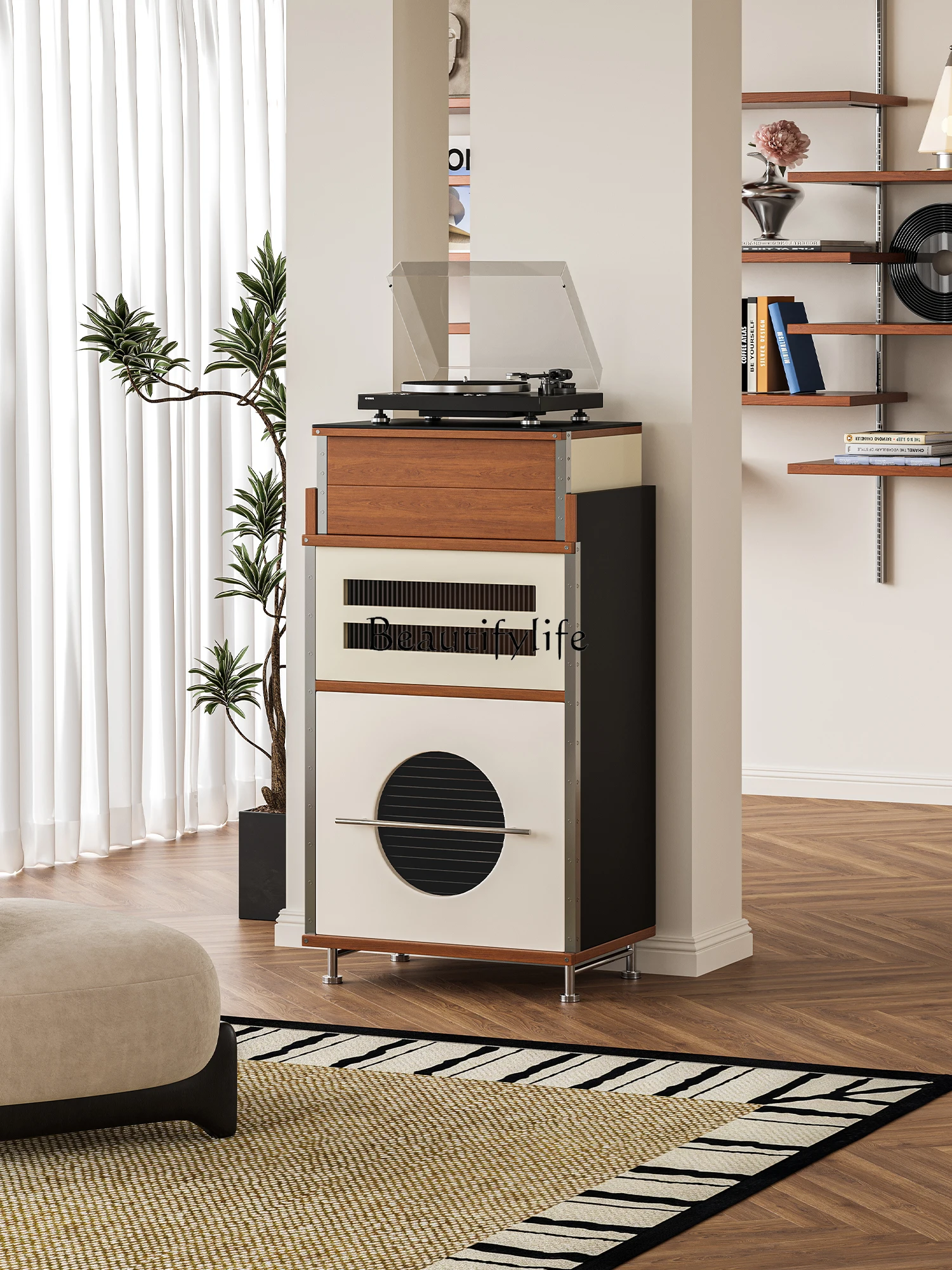 

Removable side cabinet, simple coffee shop household storage storage cabinet