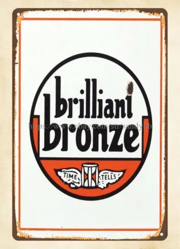 unframed wall hangings Johnson Oil brilliant bronze metal tin sign