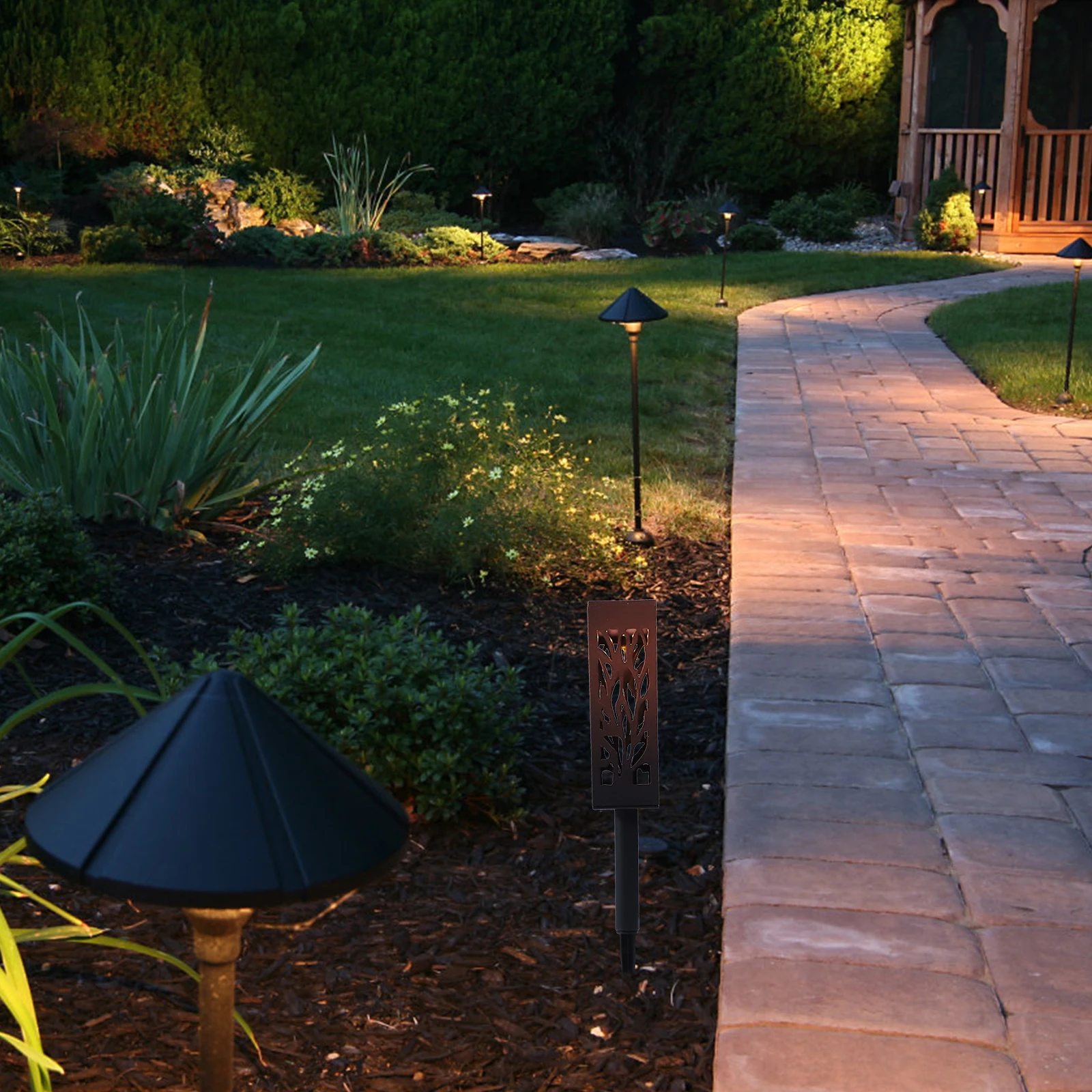 

2 Pcs Solar Lawn Light Insert Lights Outdoor Lamp LED Ground Inserted Water Proof