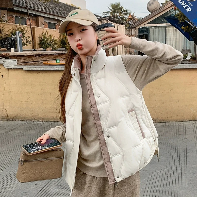 2025New Down Cotton Vest Women Parka Autumn Winter Jacket Coat Korean Sleeveless Jacket Warm Female Waistcoat Tops Chaleco Mujer